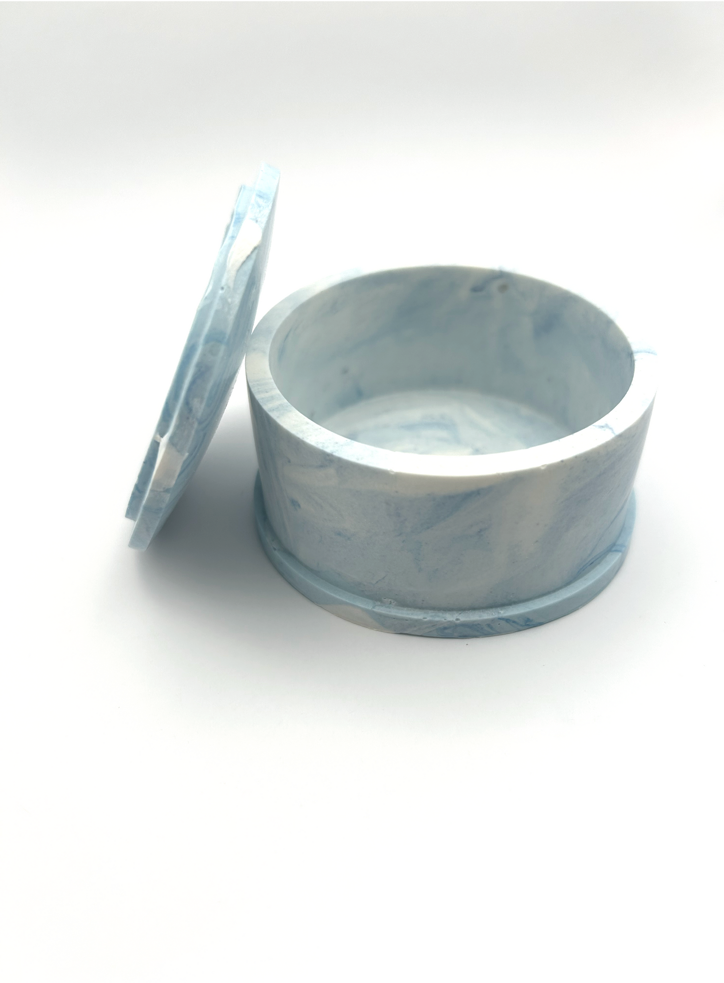 Boite à bijoux en Jesmonite ronde 7cm de diamètre