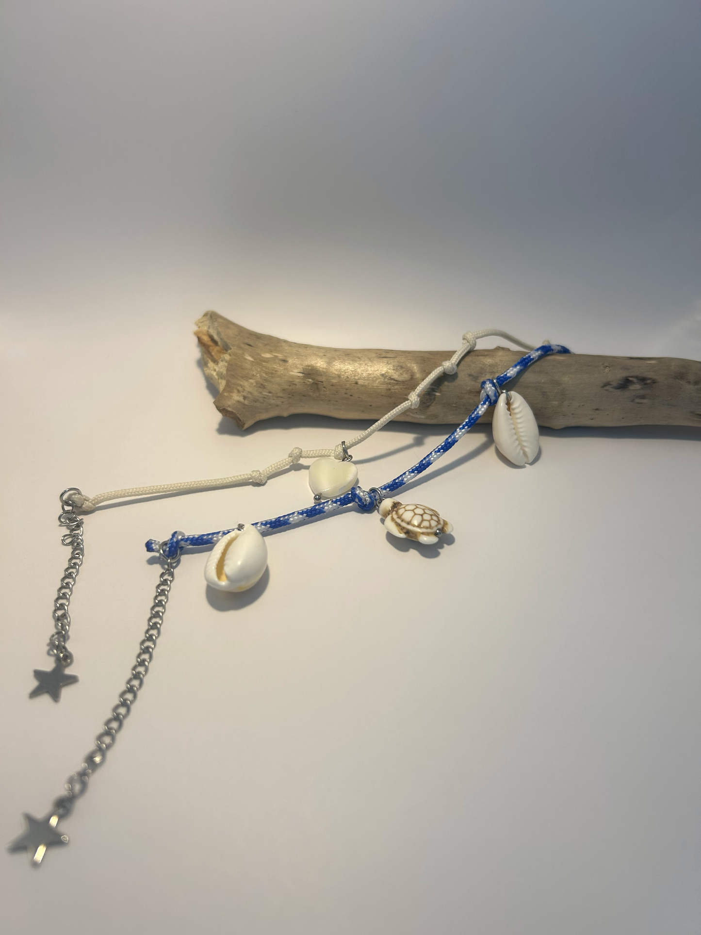 Bracelet cordon breloque coeur en Nacre