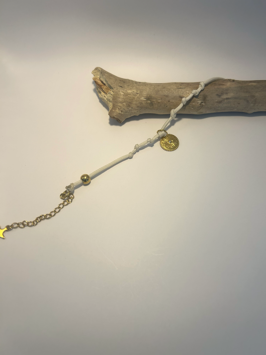Bracelet cordon breloque oeil